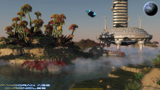 Futuristic city building treehouse foreground - a futuristic looking building free wallpaper