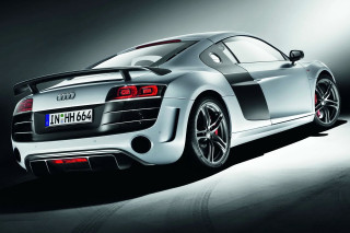 Silver sports car dark room 45 - rear free wallpaper