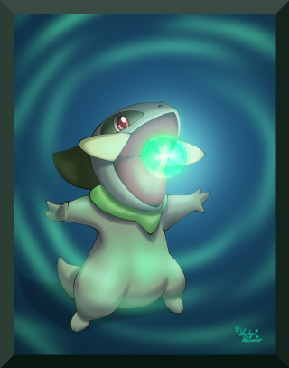 Cartoon character glowing green eye - pokemon free wallpaper for mobile