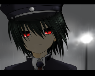 Anime character red eyes black 2 - a black hat free wallpaper