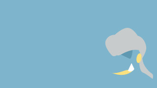 Blue background yellow banana peel - the middle of the image free wallpaper for desktop