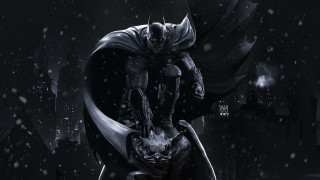 Batman statue snow bat city - dark night free wallpaper