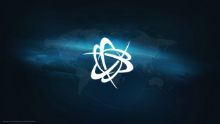 Blue white logo world map 2 - craig mullins free wallpaper