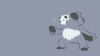 Cartoon panda holding green stick - dynamic free wallpaper for desktop