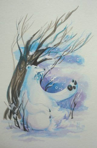 Polar bear hugging tree snow - anato finnstark free wallpaper