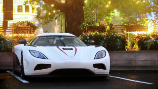 White sports car parking lot 37 - luxury free wallpaper
