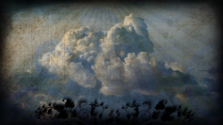 Cloud sunbeam flower border painting - the bottom free wallpaper