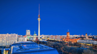 City skyline tall tower nighttime 2 - berlin secession free wallpaper
