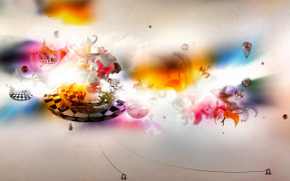 Colorful abstract background basket food - table cloth free wallpaper