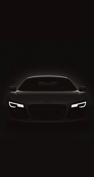 Black sports car dark headlight - a light free wallpaper for mobile