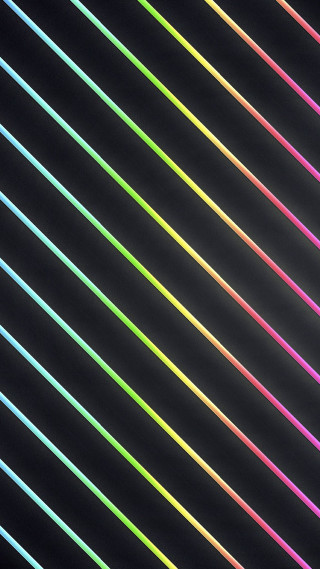 Black background rainbow line pattern - bridget riley free wallpaper for mobile