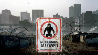 No humans allowed fence city - dystopian art free wallpaper for desktop