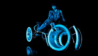 Man riding bike blue light - a bike free wallpaper for desktop