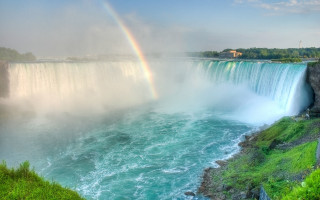 Rainbow waterfall niagara region canada 2 - over the water free wallpaper