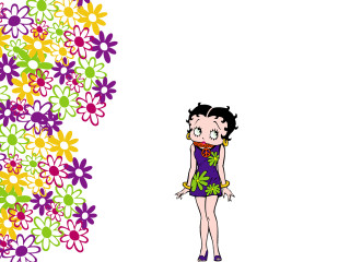 Cartoon girl purple dress flower - betty merken free wallpaper for desktop
