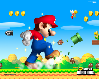 Nintendo character running coins flying - a camera free wallpaper