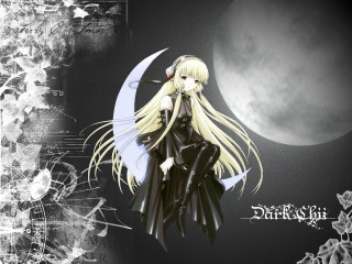 Anime girl moon gothic black - darkness free wallpaper for desktop