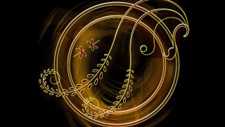 Clock light painting effect clock - free light wallpaper