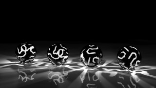 Three numbered balls black background - number free wallpaper for desktop