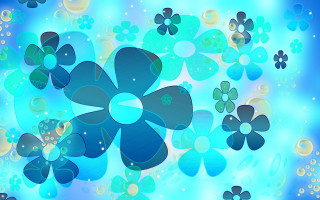 Blue flower bubbles background sky - surreal design free wallpaper
