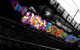 Train graffiti building fence power - power free wallpaper