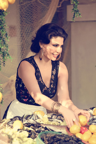 Woman cutting fruit table knife - hand free wallpaper for mobile