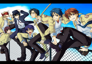 Group people fence sky background - a sky background in the background free wallpaper