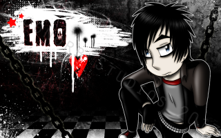 Gothic anime punk checkered night - punk art free wallpaper