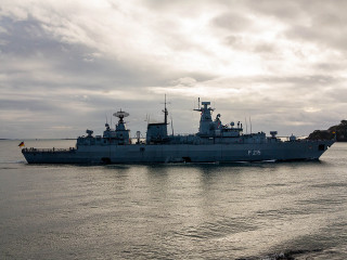 Large ship sailing water cloudy 2 - german romanticism free wallpaper