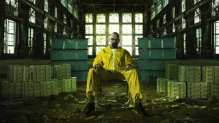 Man yellow suit warehouse stacks - a warehouse free wallpaper