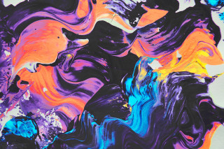 Colorful shapes painting white surface - different color and shapes free wallpaper