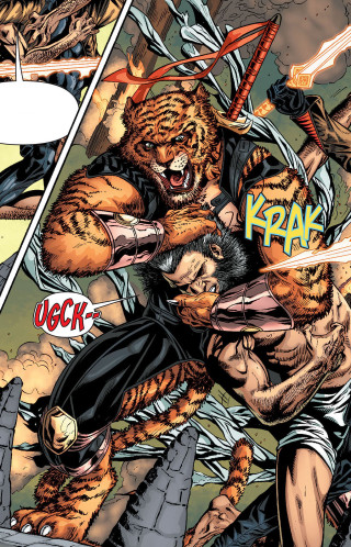 Tiger attack man sword comic - a tiger free wallpaper for mobile