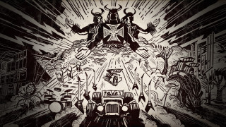 Car drawing city demons star - a screenprint free wallpaper for desktop