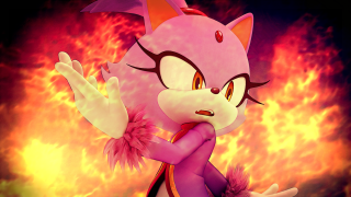 Cartoon character pink outfit red - a fire background free wallpaper