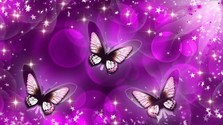 Butterflies purple background stars bubbles - sky in the background free wallpaper
