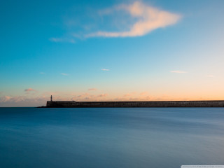 Lighthouse pier ocean sunset blue - anthony s waters free wallpaper