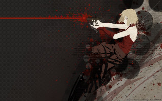 Girl gun blood splatters ground - the ground behind her free wallpaper