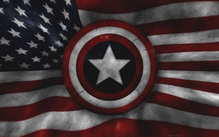 Captain america flag star circle - the center free wallpaper