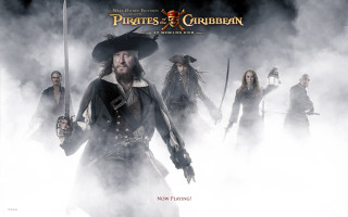 Pirates foggy scene ship crew - foggy free wallpaper
