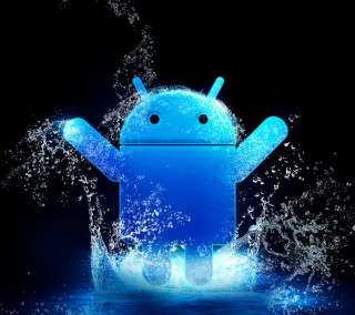 Blue android phone floating water - water free wallpaper for tablet