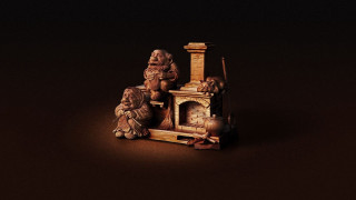 Small statue fireplace man woman - david teniers iii free wallpaper