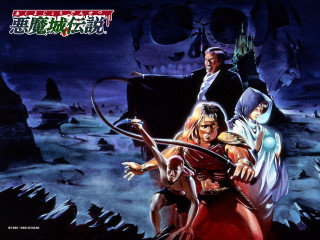 Man woman red dress sword - their hand and a demon in the background free wallpaper