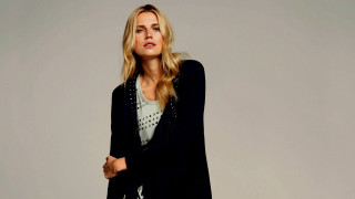 Blonde woman black jacket jeans - christian hilfgott brand free wallpaper for desktop