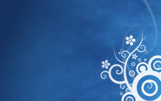 Blue background white swirls flowers - behance hd free wallpaper