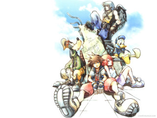 Anime characters luggage map sky - final fantasy free wallpaper