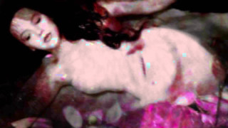 Woman laying bed hair blowing 2 - barbara nessim free wallpaper