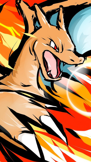 Cartoon dog fireball background illustration - pokemon free wallpaper for mobile