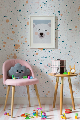 Child room pink chair bear - temporary free wallpaper for mobile