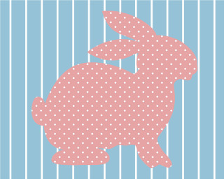 Pink bunny rabbit striped background - pink free wallpaper