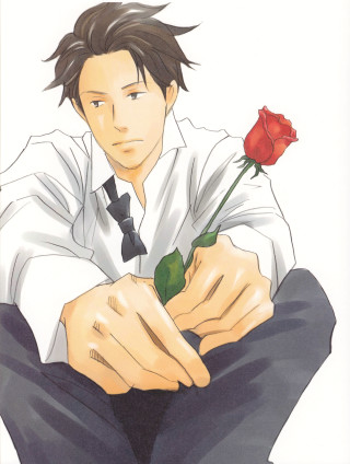 Man holding rose white shirt - a rose free wallpaper for mobile